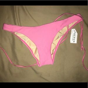 PacSun Pink Ribbed Bikini Bottom